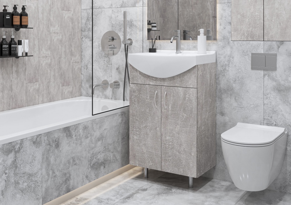 Тумба напольная Грейд Артик 50 бетон под умывальник Cersania 50