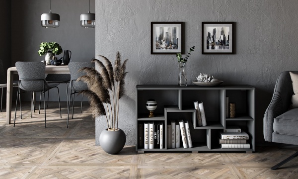 Этажерка Грейд Токио-В 1136х604х252 мм графит серый