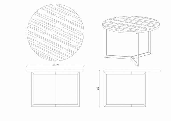 Стіл журнальний Бріс 700x450мм Aqua Rodos 