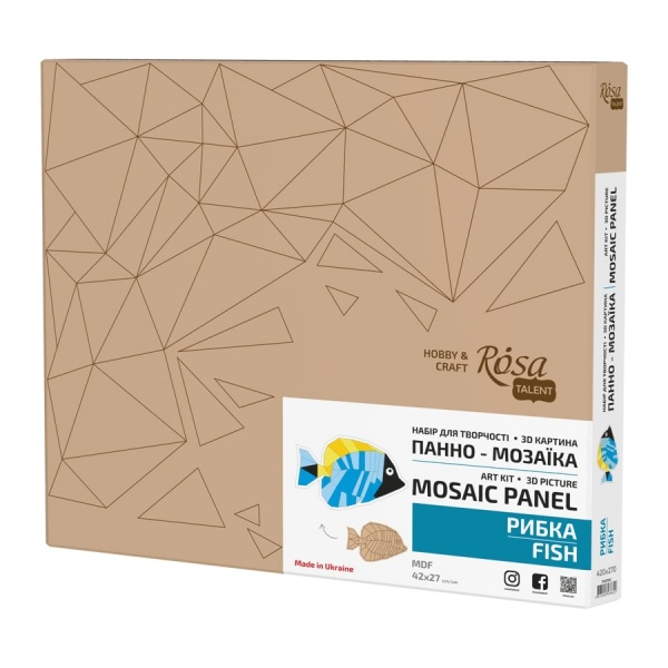 Панно-мозаїка 3D-картина Рибка 42х27 см Rosa Talent 