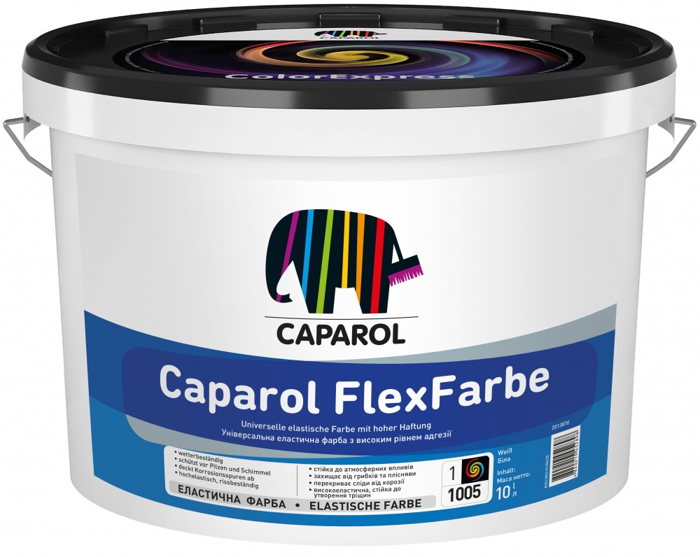 Краска универсальная акриловая Caparol еластичная FlexFarbe мат белая 10л 12кг