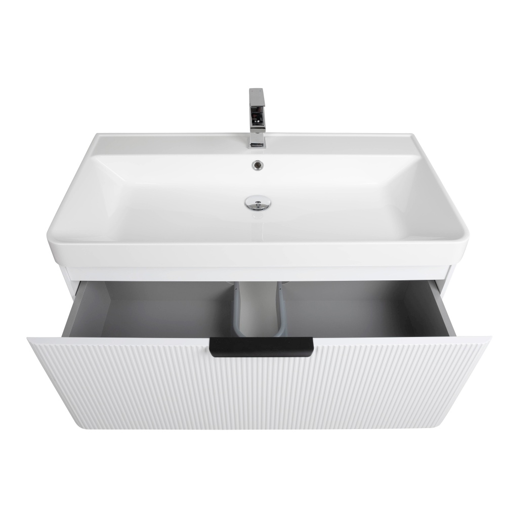 Тумба підвісна Aqua Rodos Frost White з умивальником Deep 90 см (АР000127943)