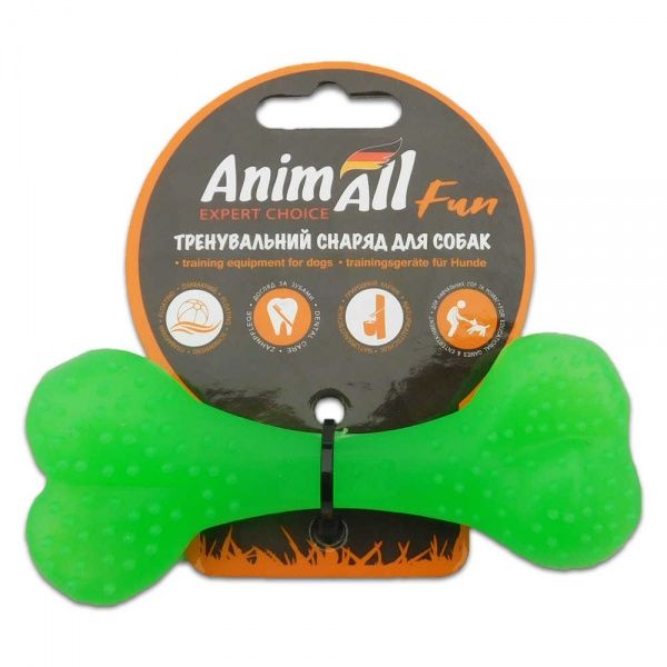 Іграшка для собак AnimAll Кістка 12 см зелена 88115