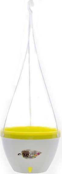 Горщик пластиковий підвісний Santino Vista круглий 3,8л лайм/білий 