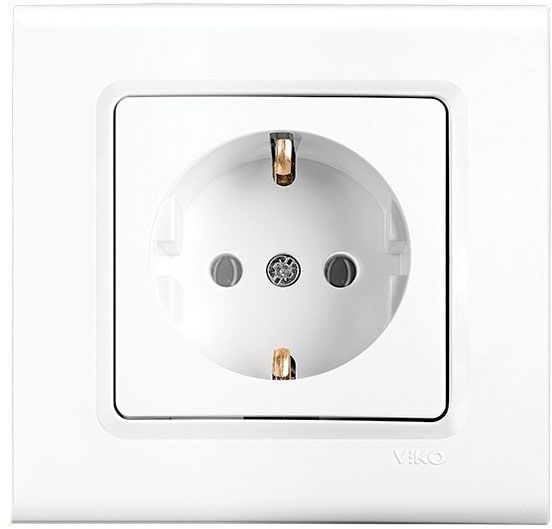 Розетка із заземленням Viko Linnera без шторок без кришки білий 90400008