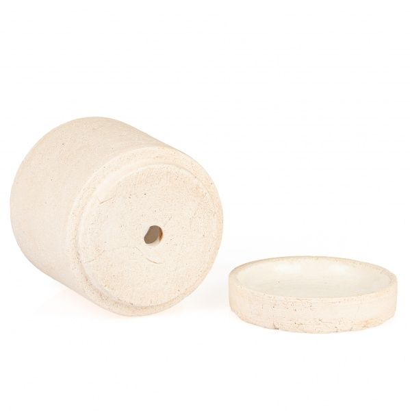 Горщик шамотний Циліндр 14х15х1,6 круглий 1,6 л білий/білий 