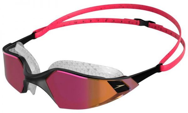 Очки для плавания Speedo 8-12263D638 AQUAPULSE PRO MIRROR GOG AU OS красныйзолотой