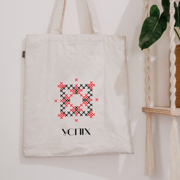 Экосумка Українська ДНК. Успіх 42х38 см бежевая