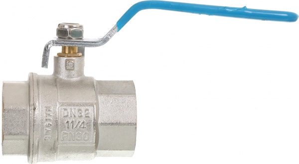 Кран шаровой Gross Ду32 1*1/4 В-В латунь с синей ручкой Gross Optimal