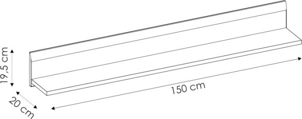 Полиця LINATE 60 LTP-03 1500x200 мм трюфель 