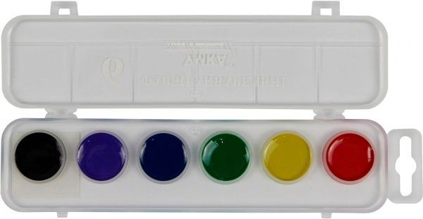 Фарба акварель, 6 кольорів, без пензлика, КР80, Піду вчитися!