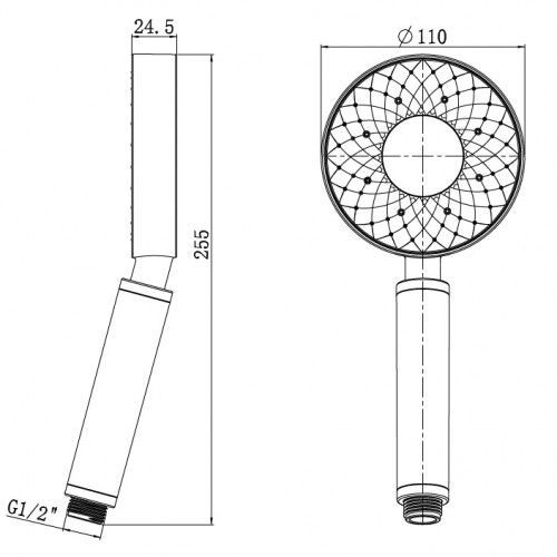 Лейка для душа Rubineta Luna 622143B 