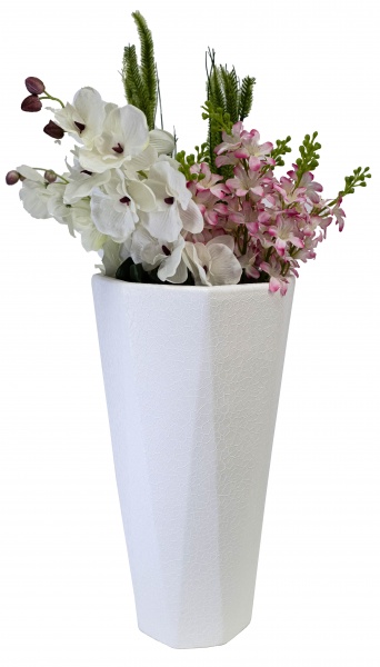 Ваза керамическая Nana ceramics Комета 40 см шелк белый 