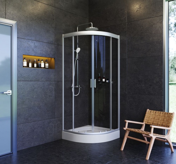 Душевое ограждение AM.PM Gem 1/4 Round 80x80 W90UG-401-080MT Chrome