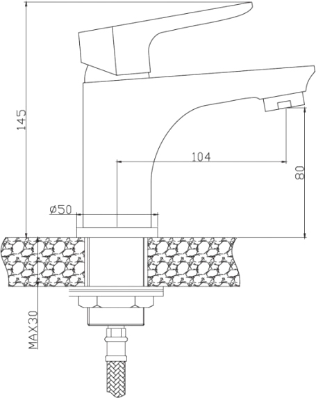 Смеситель для умывальника Invena Dokos BU-19-001