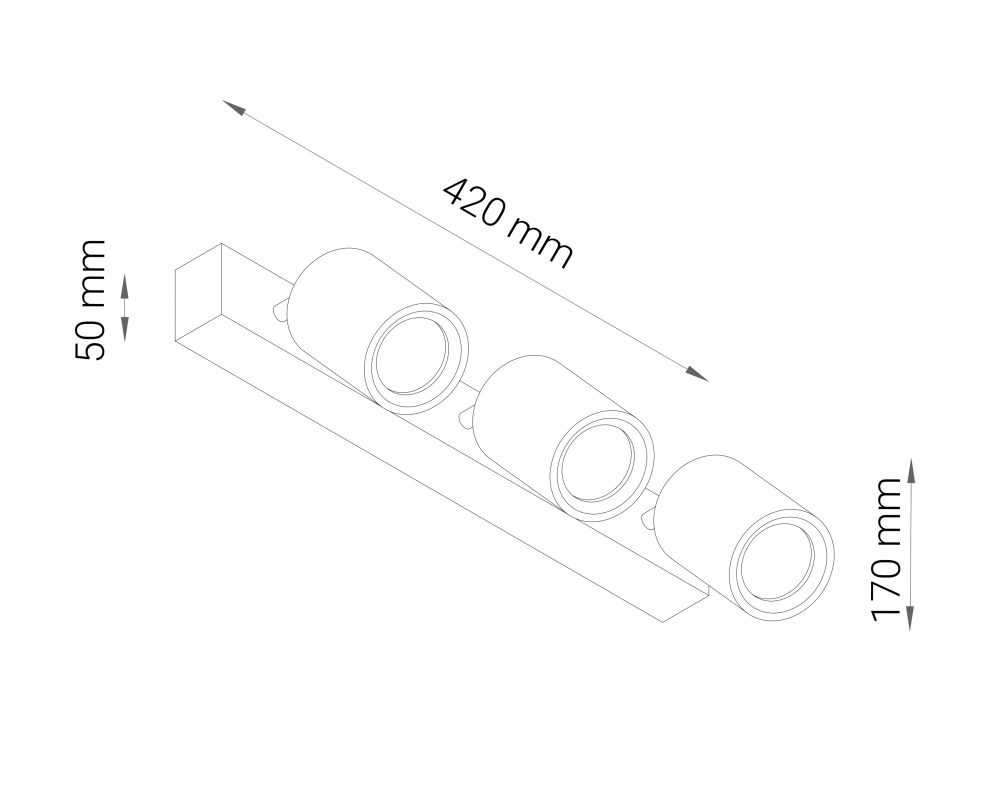 Спот Iterna накладний Alta 3xGU10 дерево світле LW074