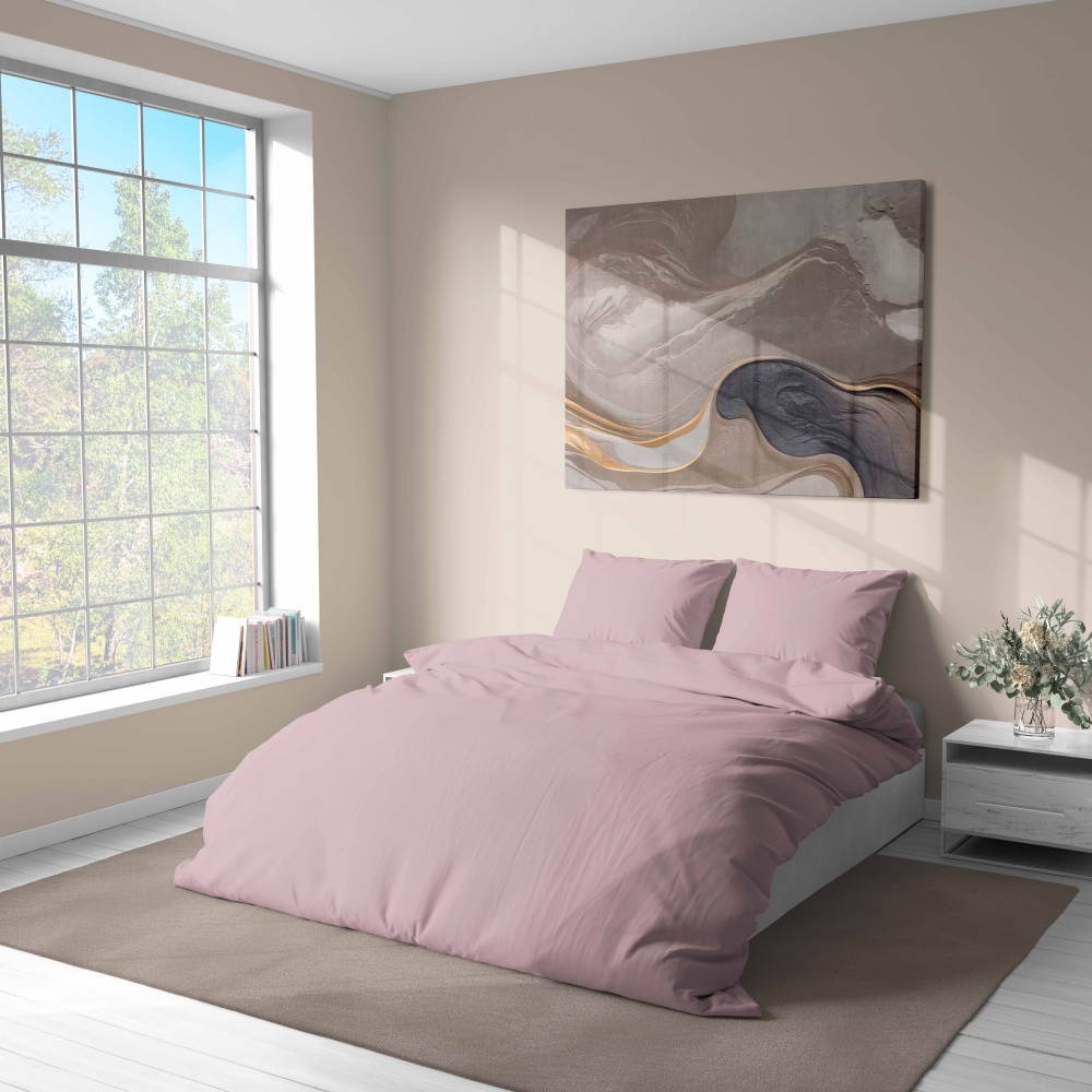 Комплект постельного белья Mono семейный пудровый Luna