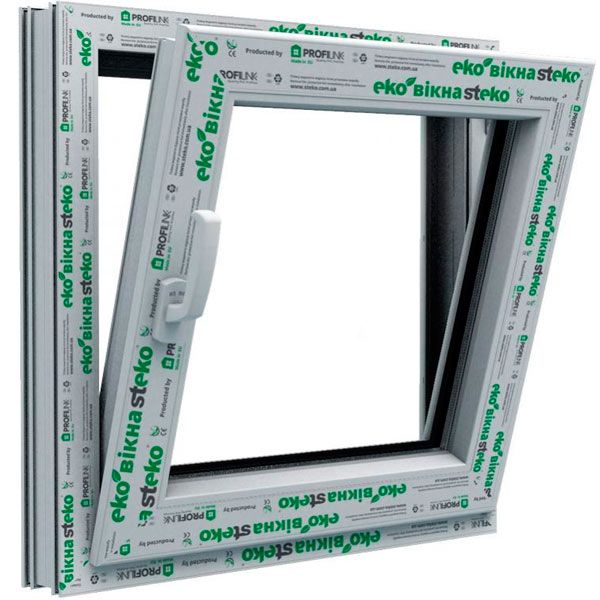 Окно поворотно-откидное Steko S300 58 600x600 мм правое