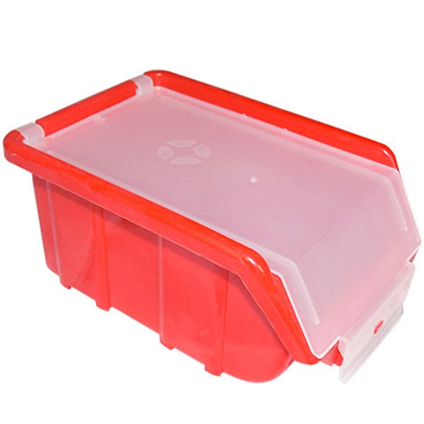 Органайзер маленький красный с прозрачной крышкой 175x110x75 мм