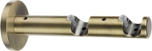 Тримач для карниза Gardinia Memphis відкритий подвійний набірний d16 мм антична латунь 