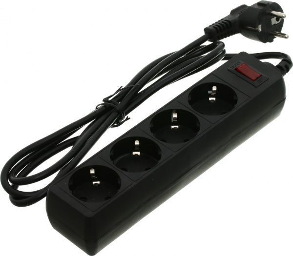 Фильтр-удлинитель UP! (Underprice) с заземлением 4 гн. черный 3 м OW-SP4S3G050M3.0-BK 