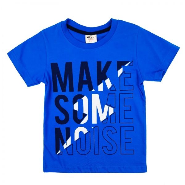 Футболка для мальчика AKKU Make Some р.140 голубой 9064 