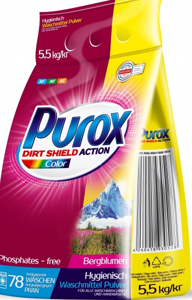 Стиральный порошок для машинной и ручной стирки PUROX COLOR 5,5 кг 