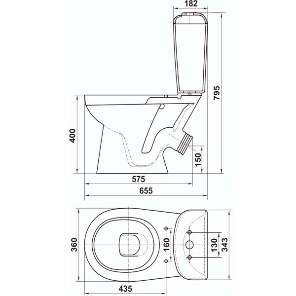 Компакт Керамин Палитра МС Алкапласт с сиденьем салатовый 