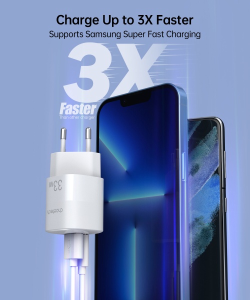 Сетевое зарядное устройство Choetech PD5006-EU-WH GaN USB-A/USB-C 33Вт QC3.0/PD/PPS 