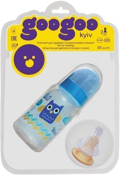 Пляшечка GooGoo Kyiv 125 мл з силіконовою та гумовою сосками