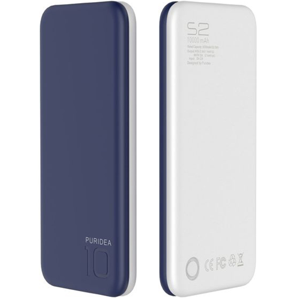 Внешний аккумулятор (Power Bank) Puridea S2 10000mAh Li-Pol Rubber Blue & White (S2-Blue White)