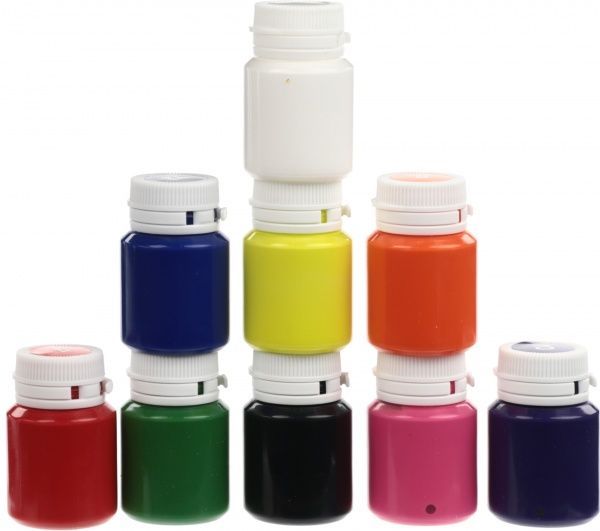 Набір фарб акрилових для декору глянцевий 9 кольорів 20 мл ROSA