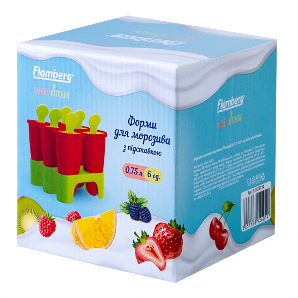Формы для мороженого с подставкой 0.75 л 6 шт. Flamberg Smart Kitchen