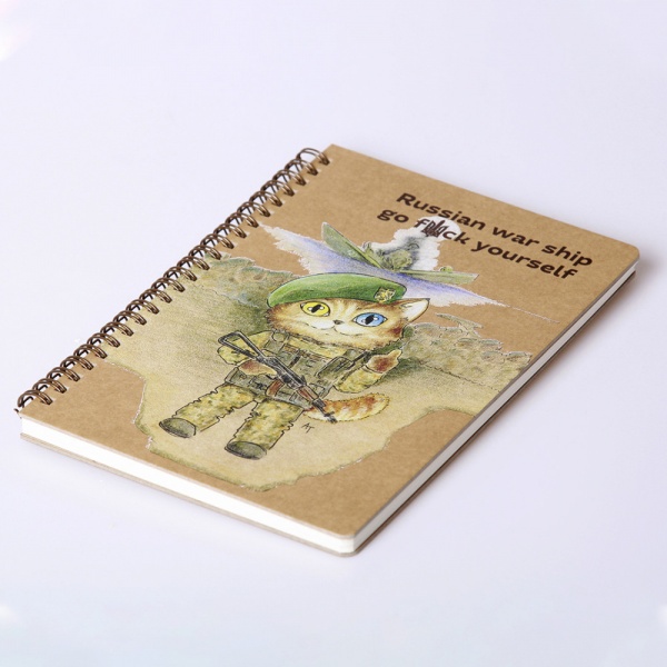 Блокнот для записей Кот. Русский военный корабль А5 KIRI Sketch