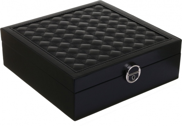 Шкатулка для украшений Royal case 25,2х25,2х8,6 см черная