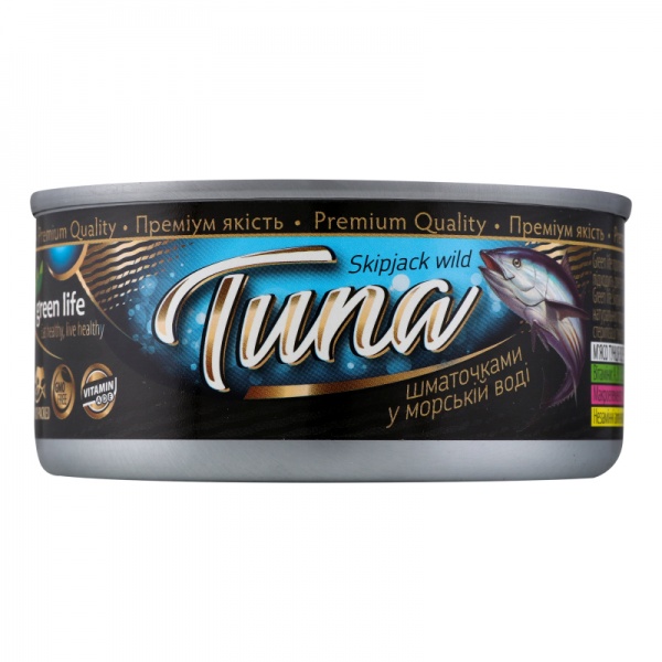 Тунец Green Life кусочками в морской воде 160 г