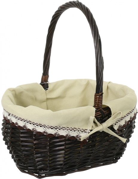 Корзинка плетеная с текстилем 37х31х19/41 см EBE18-10-1 