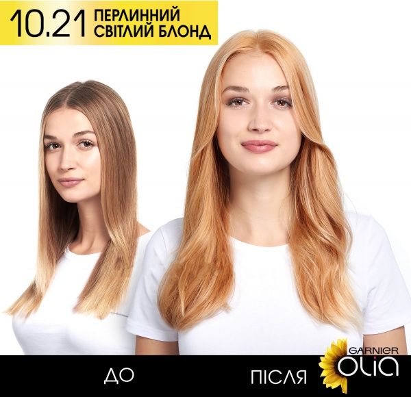 Фарба для волосся Garnier Olia 10.21 перлинний світлий блонд