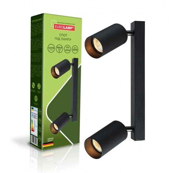 Спот Eurolamp 2x50 Вт GU10 черный LH2-LED-GU10(black) 