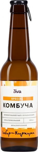 Комбуча Jiva Імбир-Куркума з соком імбиру та куркуми 0,33 л (4820228090180) 