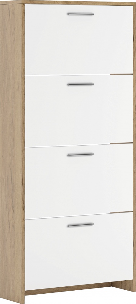 Тумба для взуття Світ Меблів 4Д Рене 690х1510х220 дуб артизан/ німфеа альба 220x1510 мм