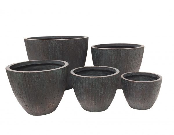 Кашпо Engard Буден GA59-1 31х31х25 см овальный 24 л серый 