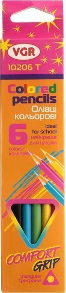 Карандаши цветные Comfort grip VGR 6 цветов