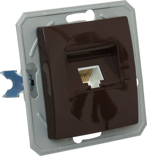 Розетка компьютерная TEM Ekonomik RJ45 шоколадный KE37CBXO-U
