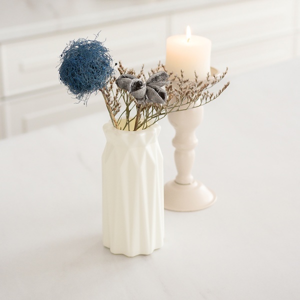 Ваза пластиковая MVM DH-FLOWERS-01 WHITE 18 см 