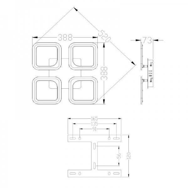 Люстра світлодіодна Luminaria 4x60 Вт білий ROOM 60W 4S APP 