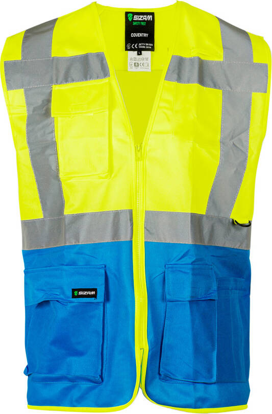 Жилет сигнальный Sizam Coventry р. S 30150 желтый с голубым
