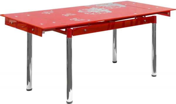 Стол обеденный Silver flowers red 