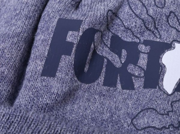 Шапочка дитяча для дівчинки Kraft+ 4417 р.52-54 синьо-сірий 