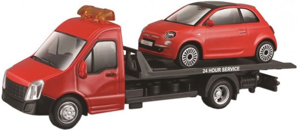 Игровой набор Bburago 1:24 автоперевозчик c автомоделью Fiat 18-31402